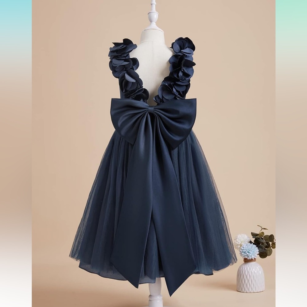 Dark Navy Flower Girl Dress- size 5